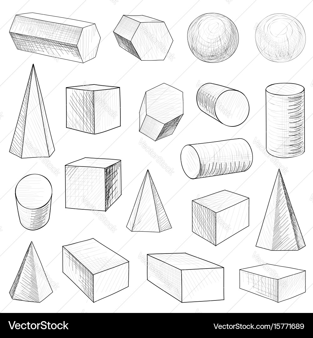 Retro Geometric Shape Collection Vector Image