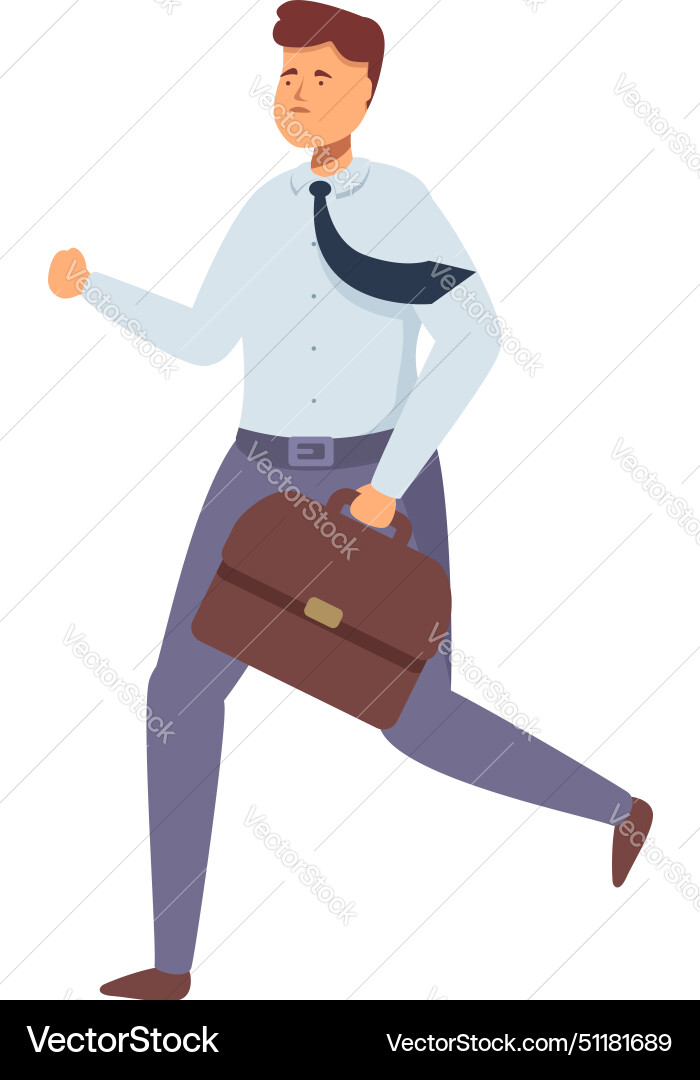 Running workaholic manager icon cartoon Royalty Free Vector