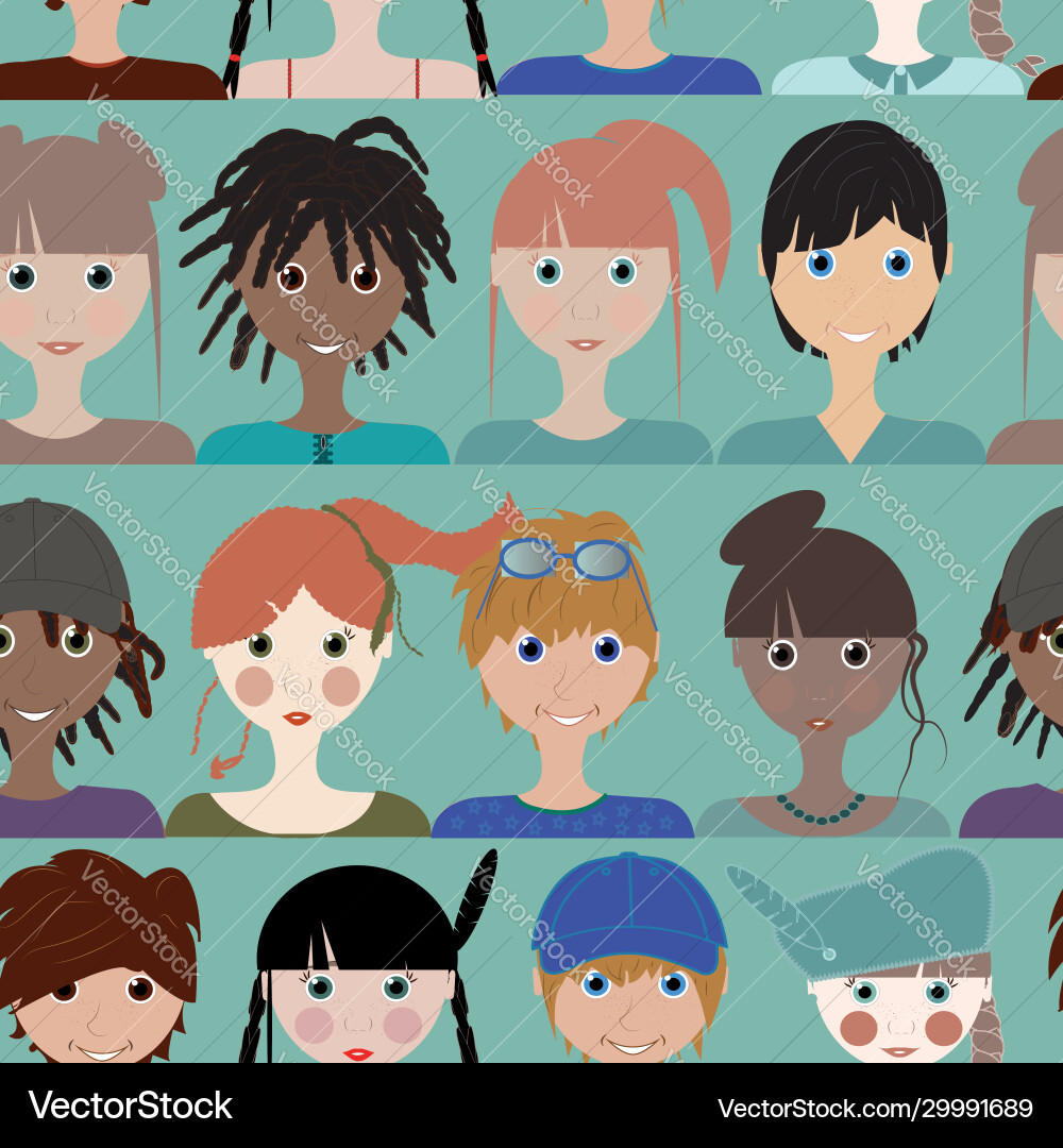Seamless repeat family pattern print background Seamless repeat family pattern print background Vector Image