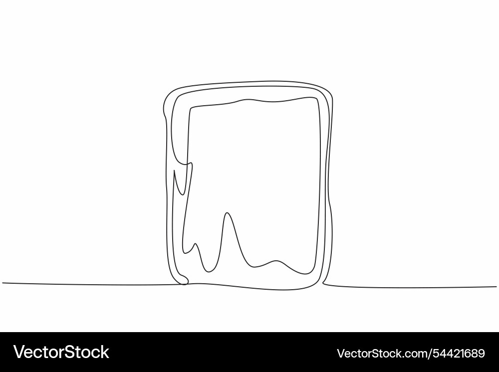 Single continuous line drawing a slice of bread Single continuous line drawing a slice of bread vector image