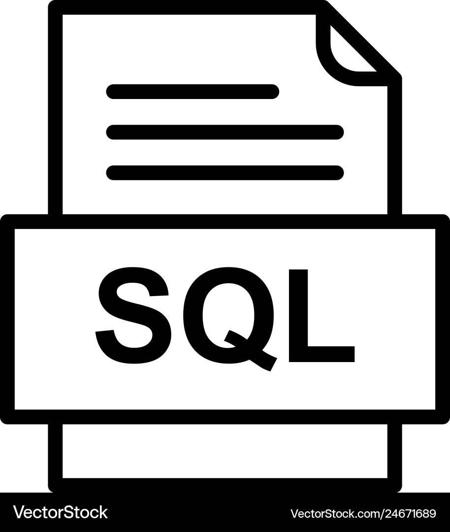 Sql file document icon vector image