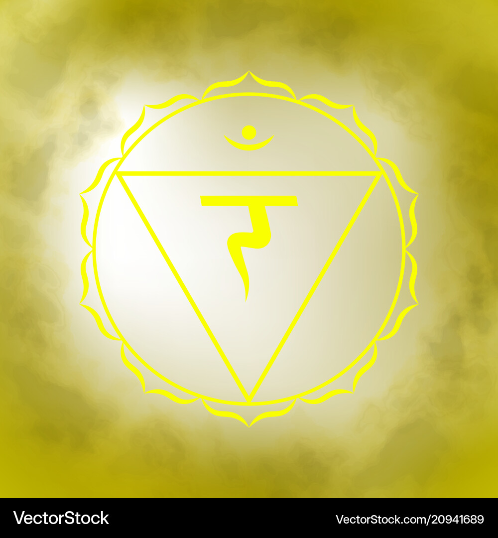 Third solar plexus chakra - manipura Third solar plexus chakra - manipura vector image