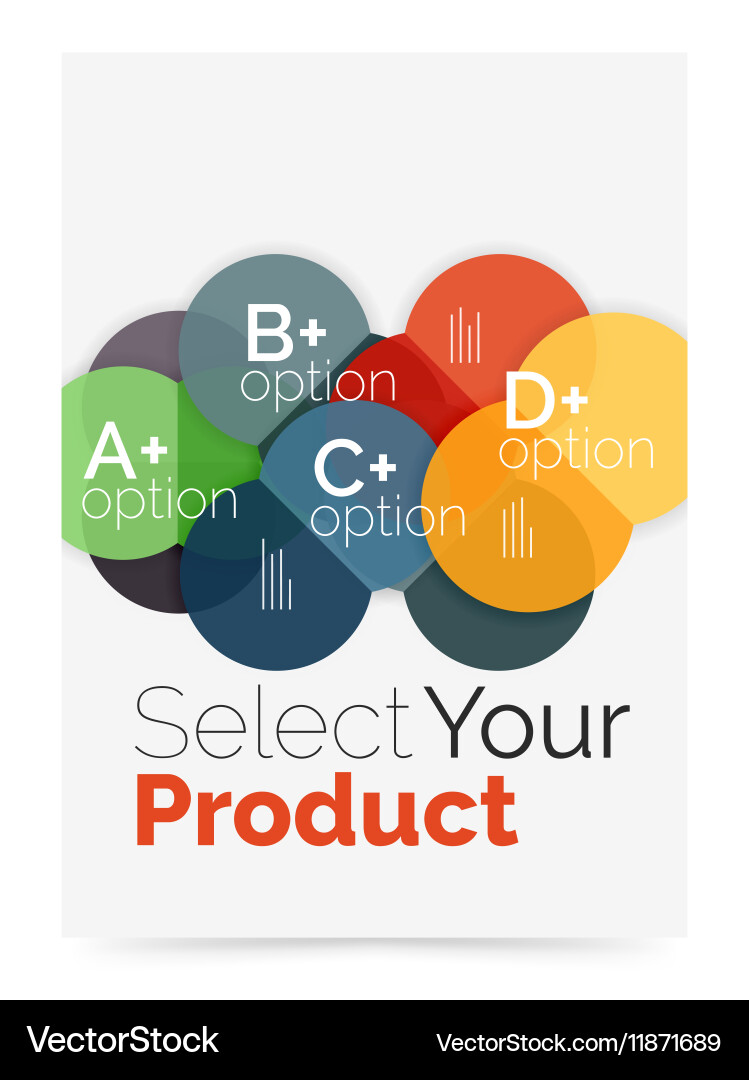 Transparent paper circles with option text vector image