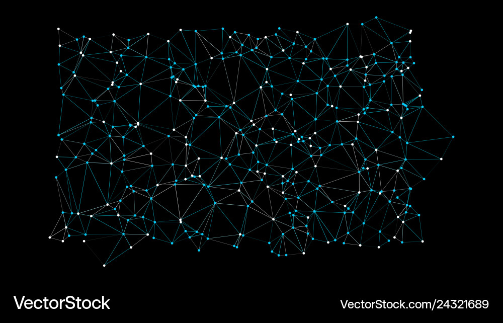 Triangles elements connected network conception vector image