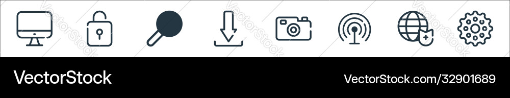 Ui master line icons linear set quality Ui master line icons linear set quality vector image