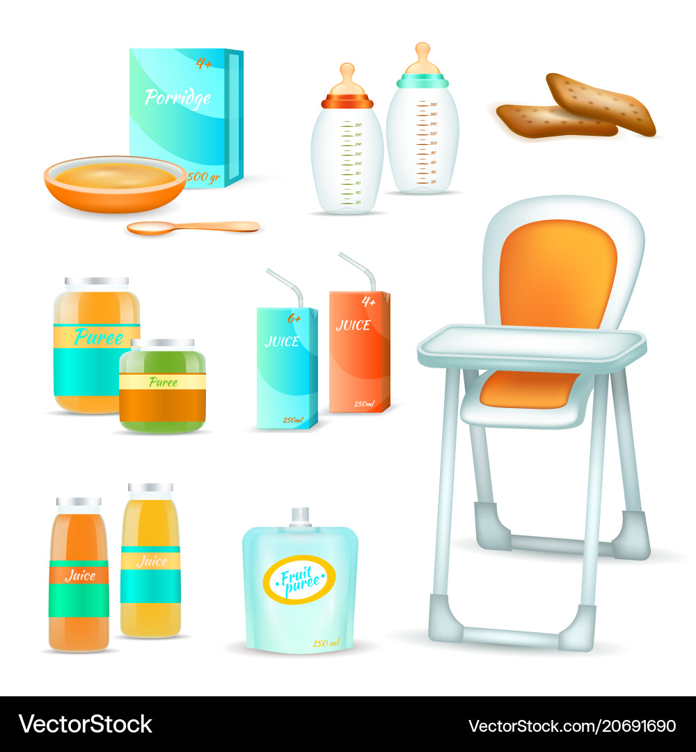 Baby feeding 3d set Baby feeding 3d set vector image