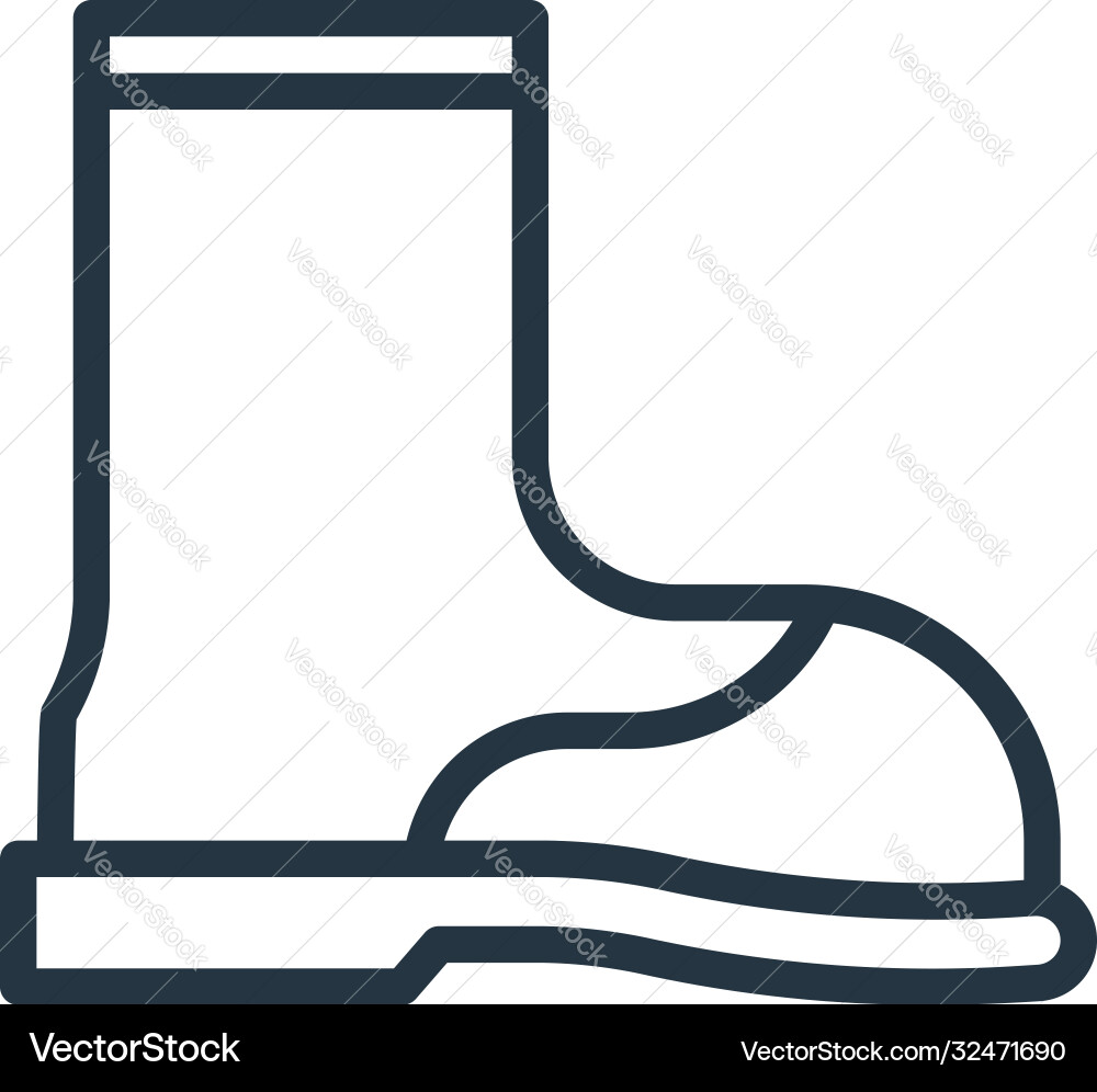 Boot icon editable stroke linear symbol Boot icon editable stroke linear symbol Vector Image