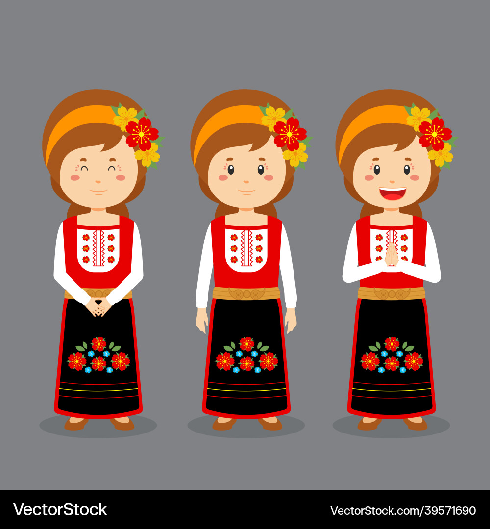 Bulgarian character with various expression vector image