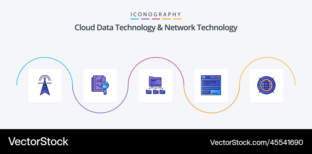 Cloud data technology and network line Vector Image