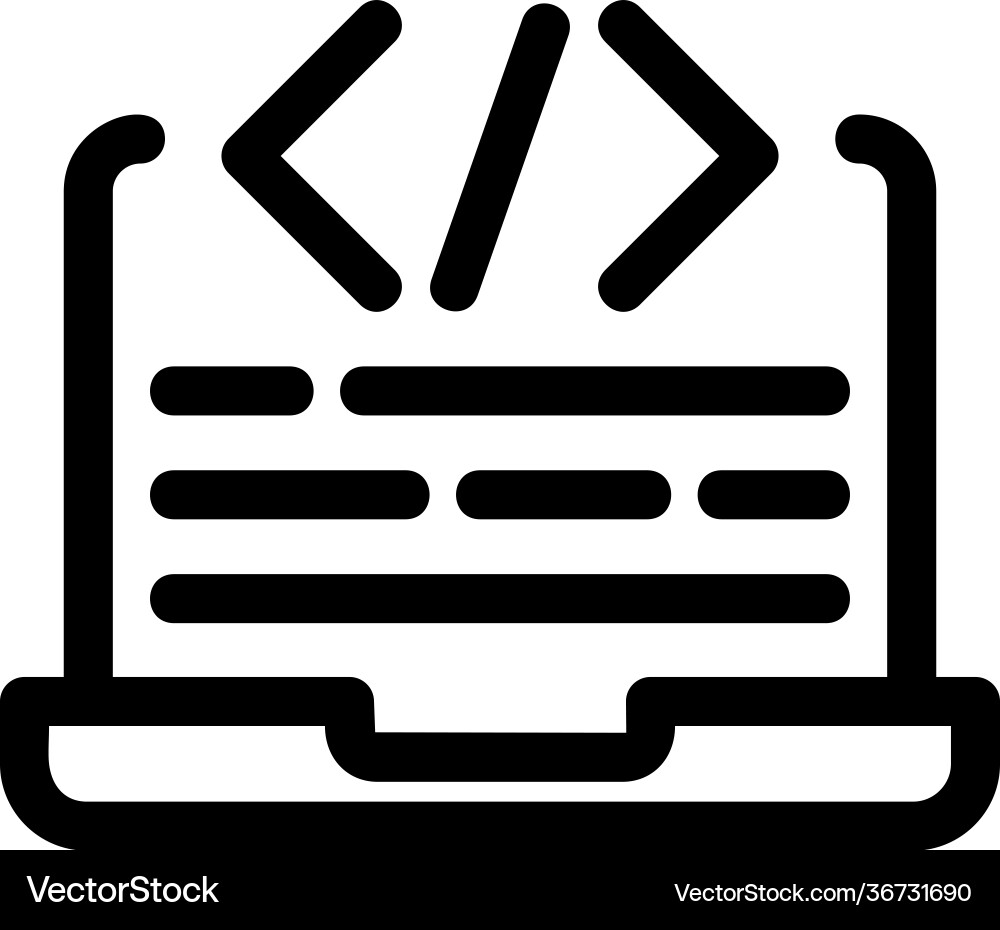 Coding icon or logo isolated sign symbol Coding icon or logo isolated sign symbol Vector Image