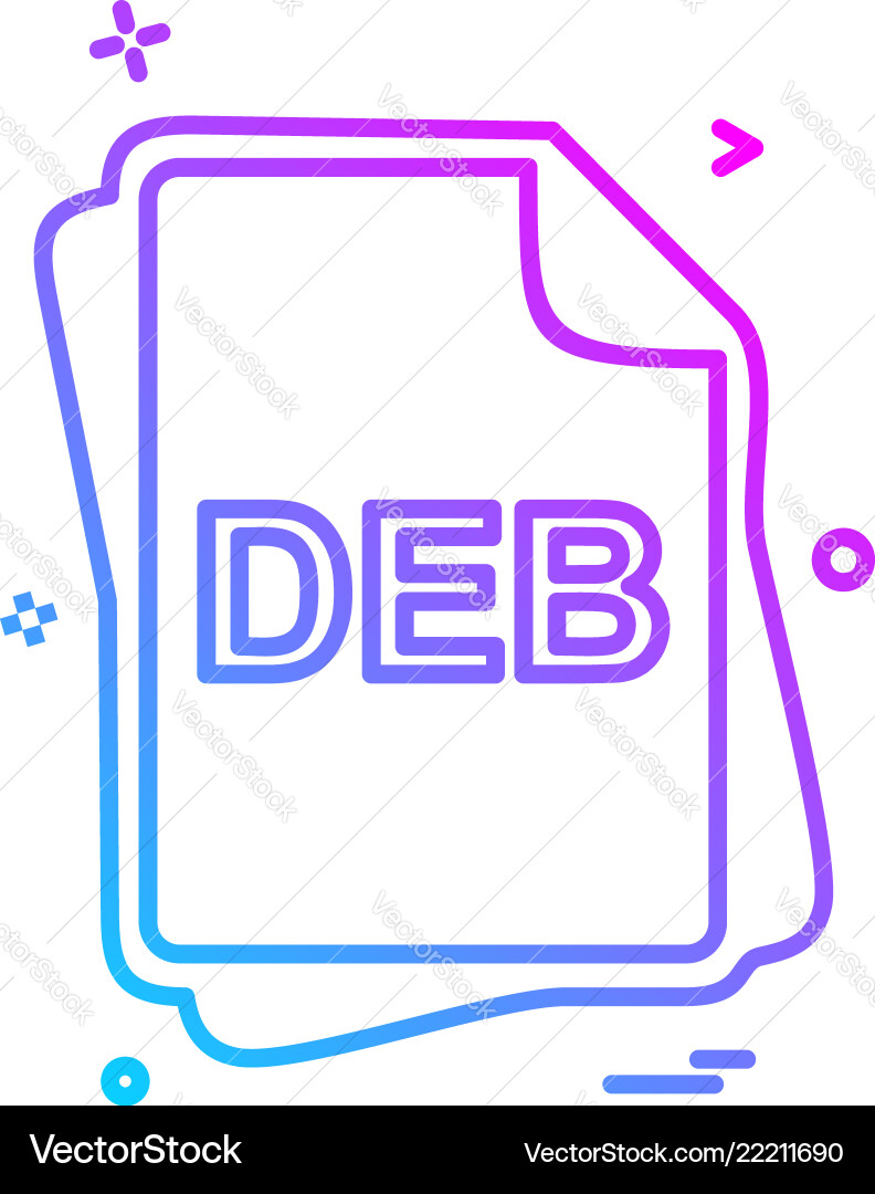 Deb file type icon design Deb file type icon design Vector Image