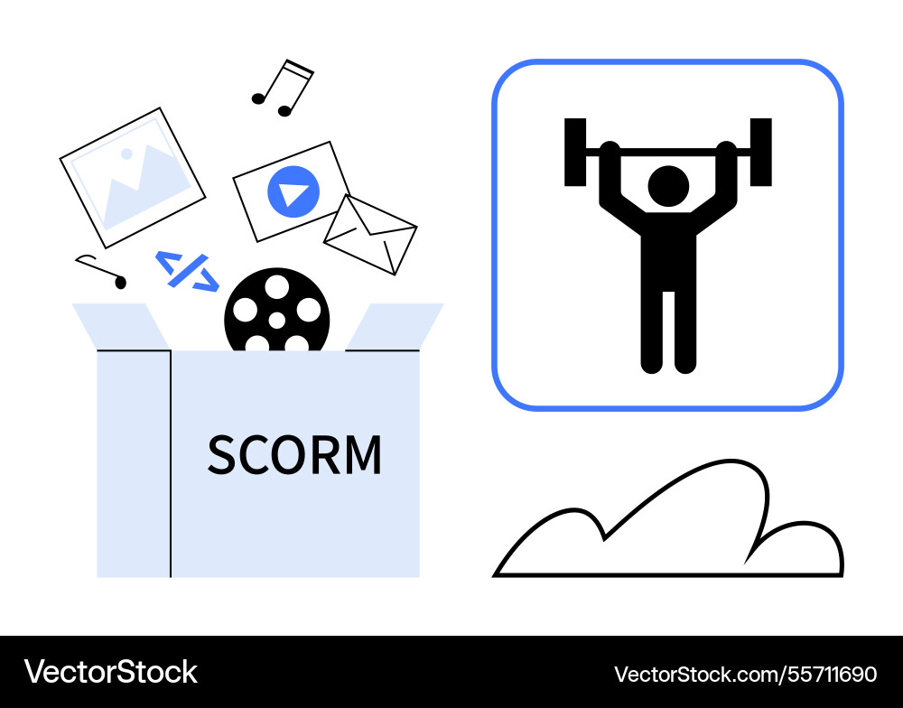 E-learning content management with scorm E-learning content management with scorm vector image