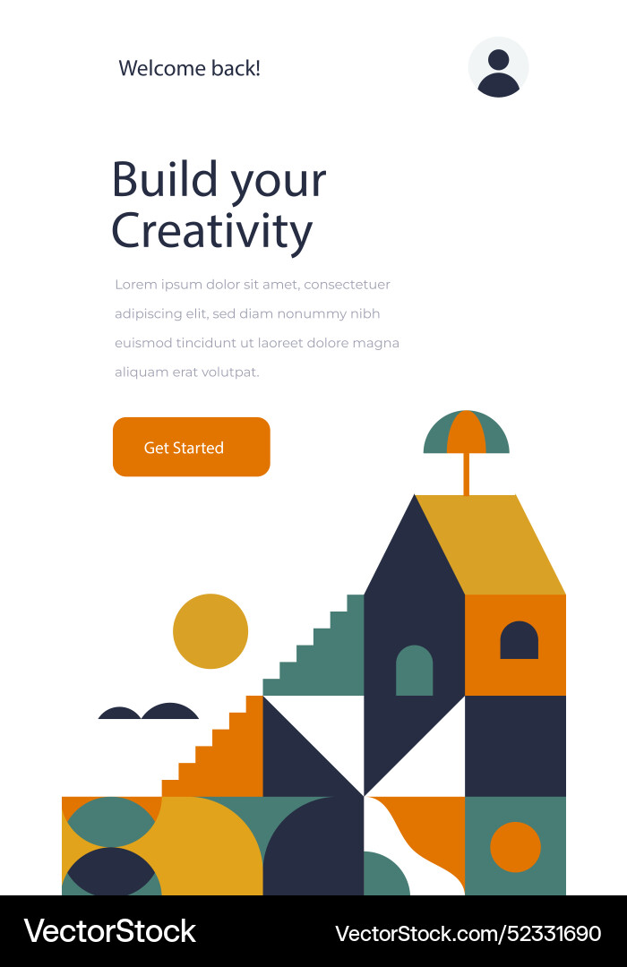 Flat design geometric pattern mobile Royalty Free Vector