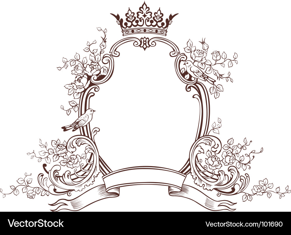 Floral vintage border Royalty Free Vector Image