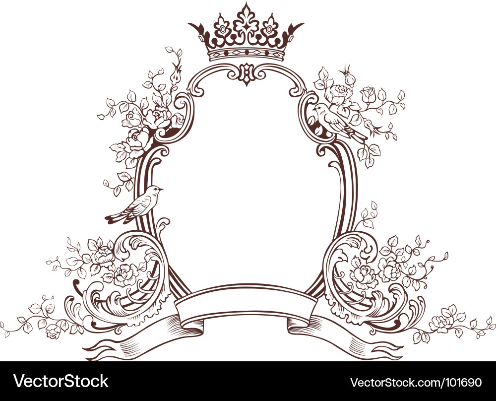 Floral vintage border vector image