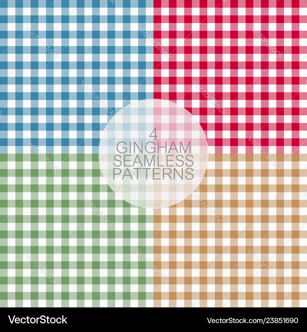 Gingham Pattern Set vector image