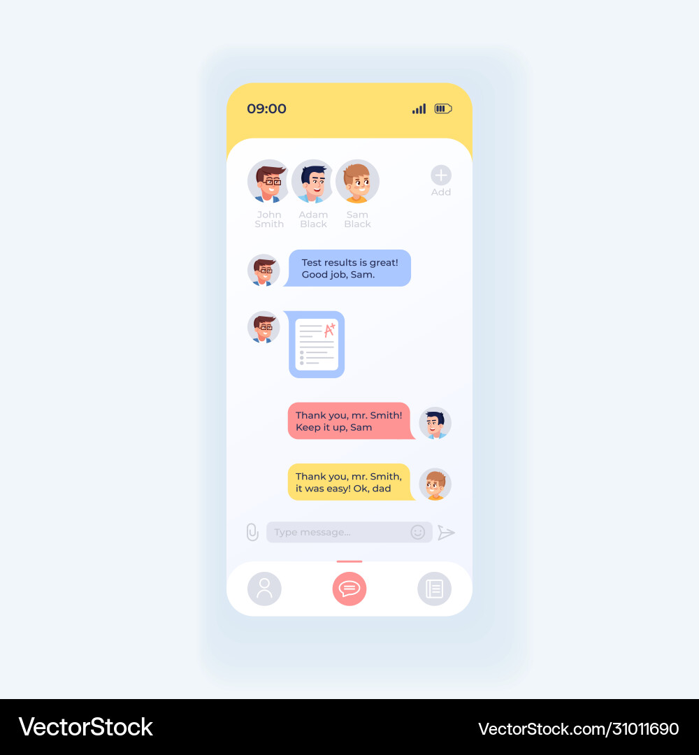Internet messaging application smartphone Internet messaging application smartphone vector image