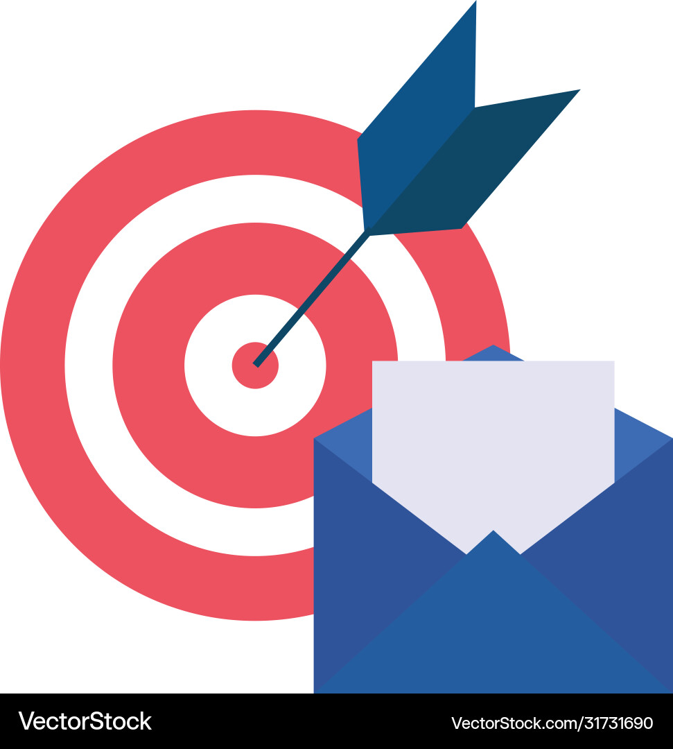 Isolated target and envelope design Vector Image