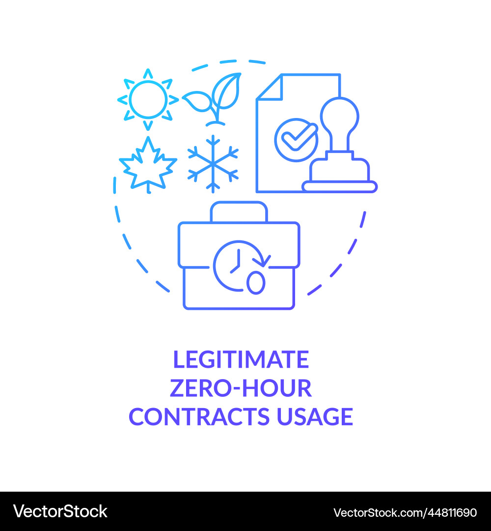Legitimate zero hours contracts usage blue Vector Image