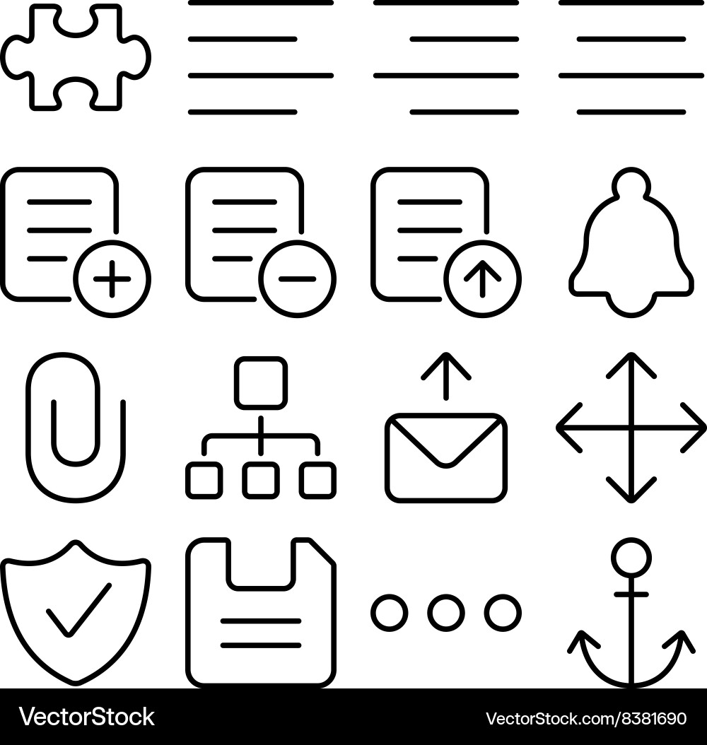 Outline ui pack8 vector image