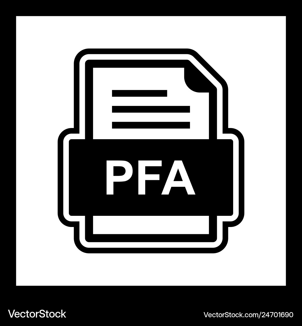 Pfa file document icon vector image