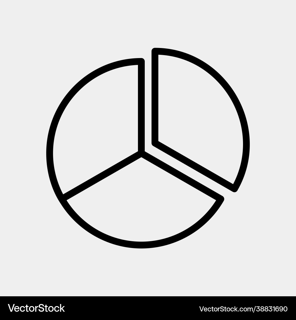 Pie chart icon in line style for any projects vector image