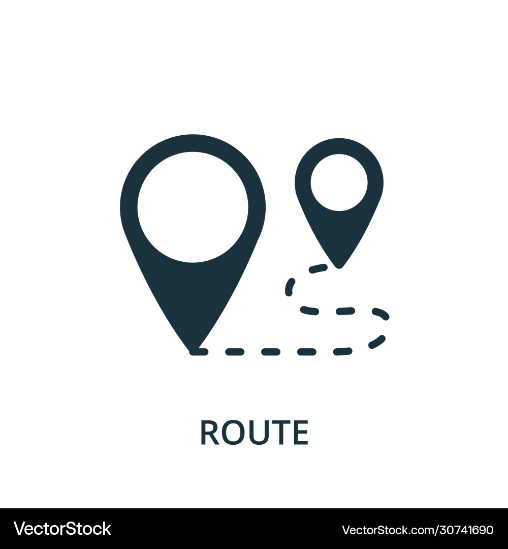 Route icon simple element from navigation Route icon simple element from navigation vector image