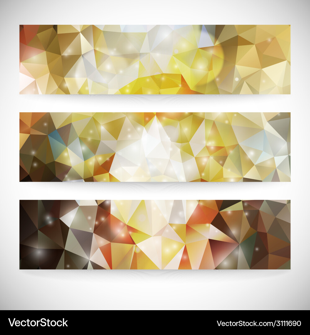 Set of colored abstract backgrounds triangle vector image