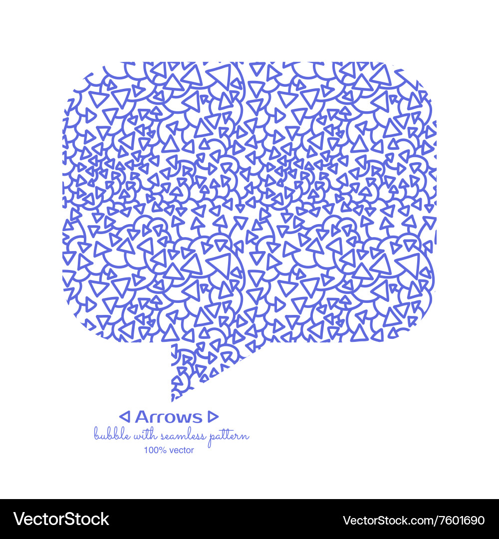Speech bubble with arrows pattern and text vector image