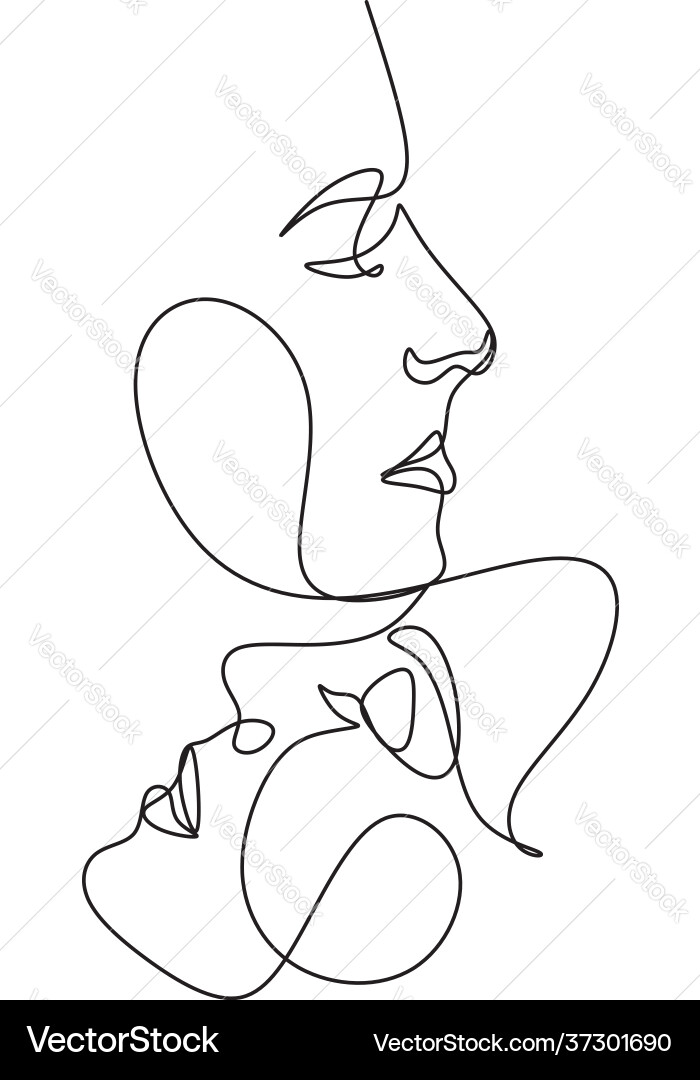 Surreal faces continuous line drawing set Surreal faces continuous line drawing set vector image