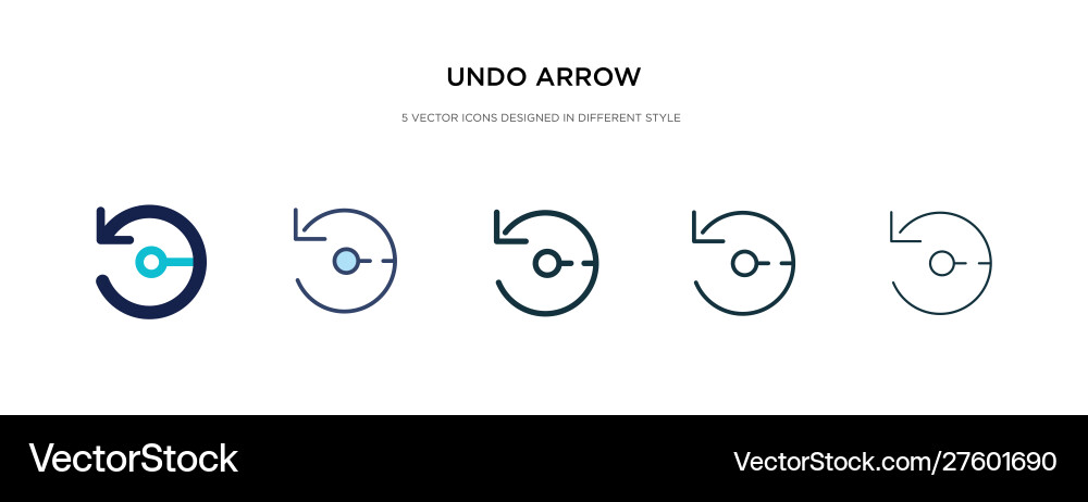 Undo arrow icon in different style two colored Vector Image