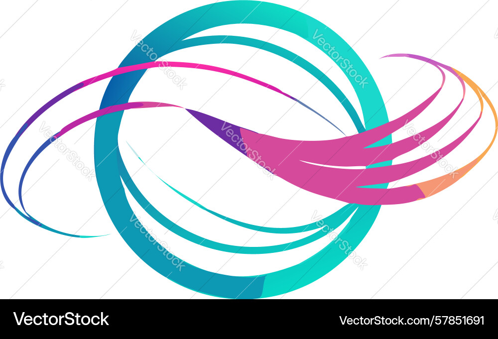 Abstract circular swirl dynamic gradient energy vector image
