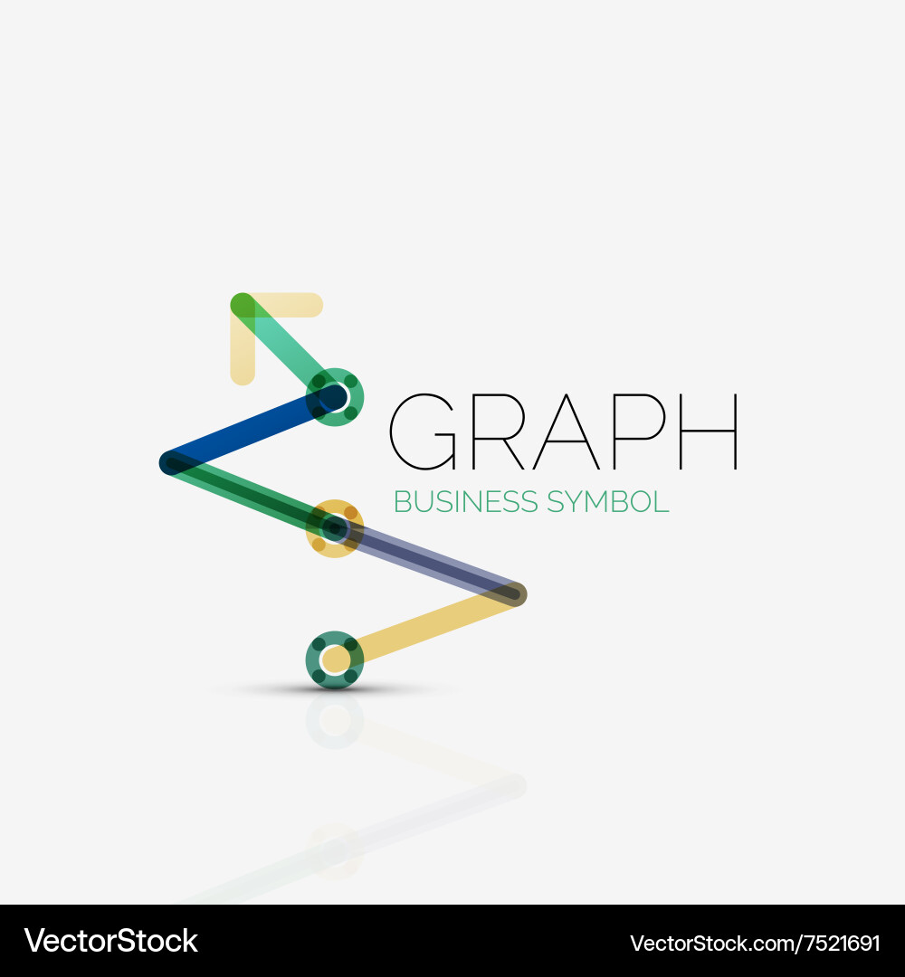 Abstract logo idea linear chart or graph vector image
