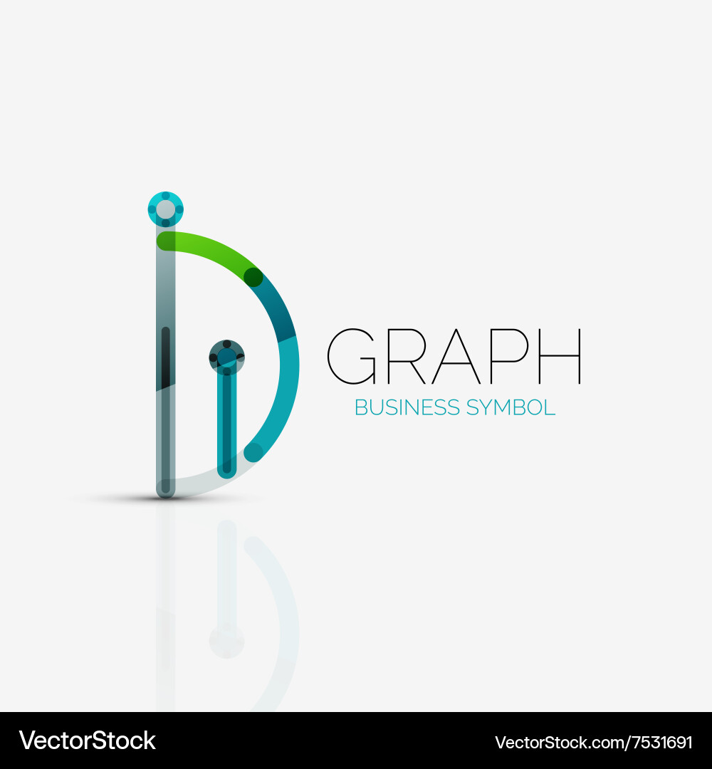 Abstract logo idea linear chart or graph Vector Image