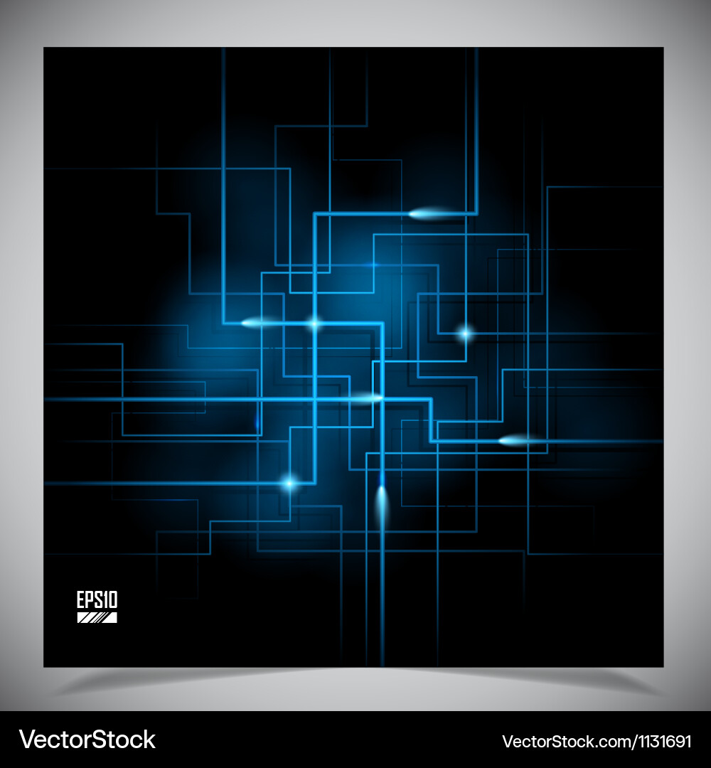 Abstract Techno Background - Dark Grid vector image