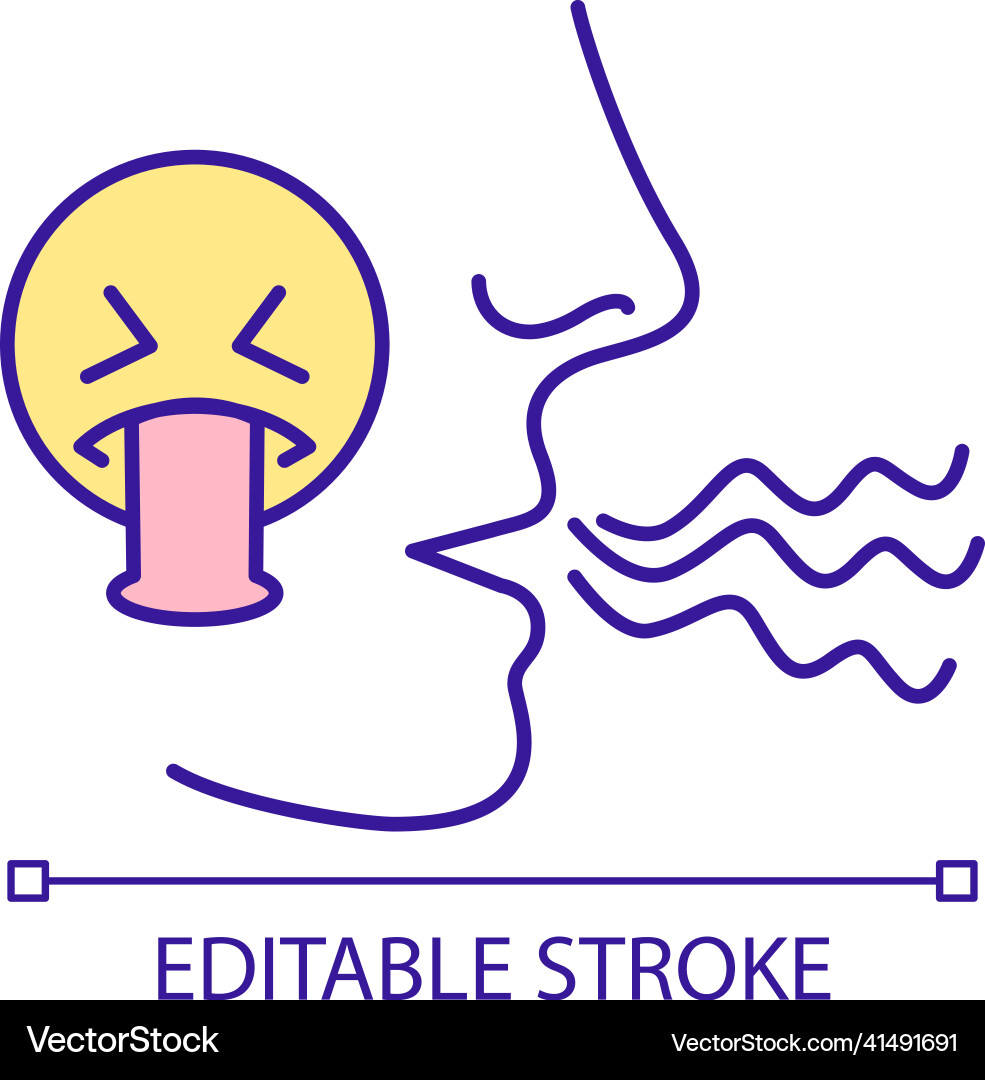 Bad breath from mouth rgb color icon Bad breath from mouth rgb color icon vector image
