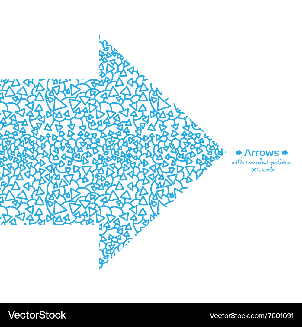 Big arrow with small arrows pattern and text vector image