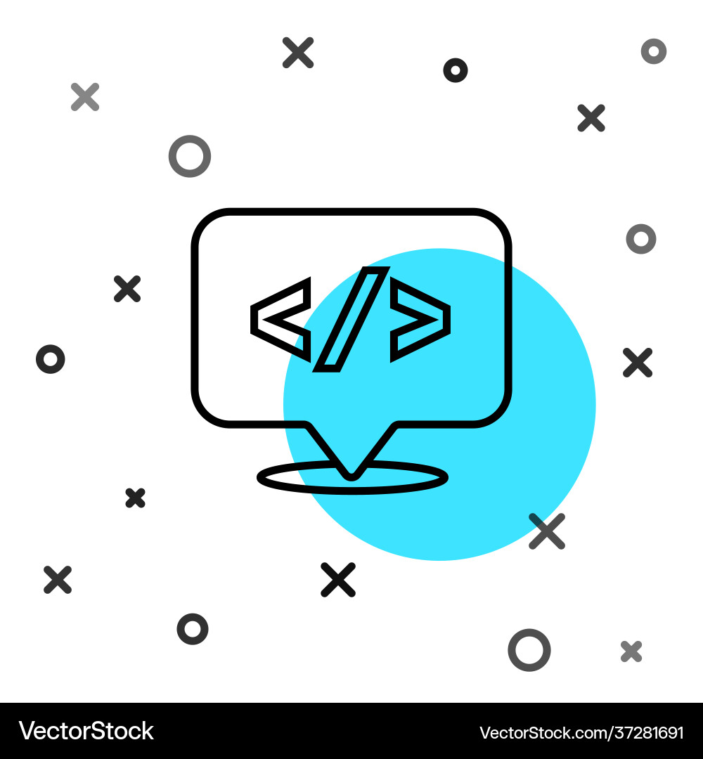 Black line web design and front end development Black line web design and front end development vector image