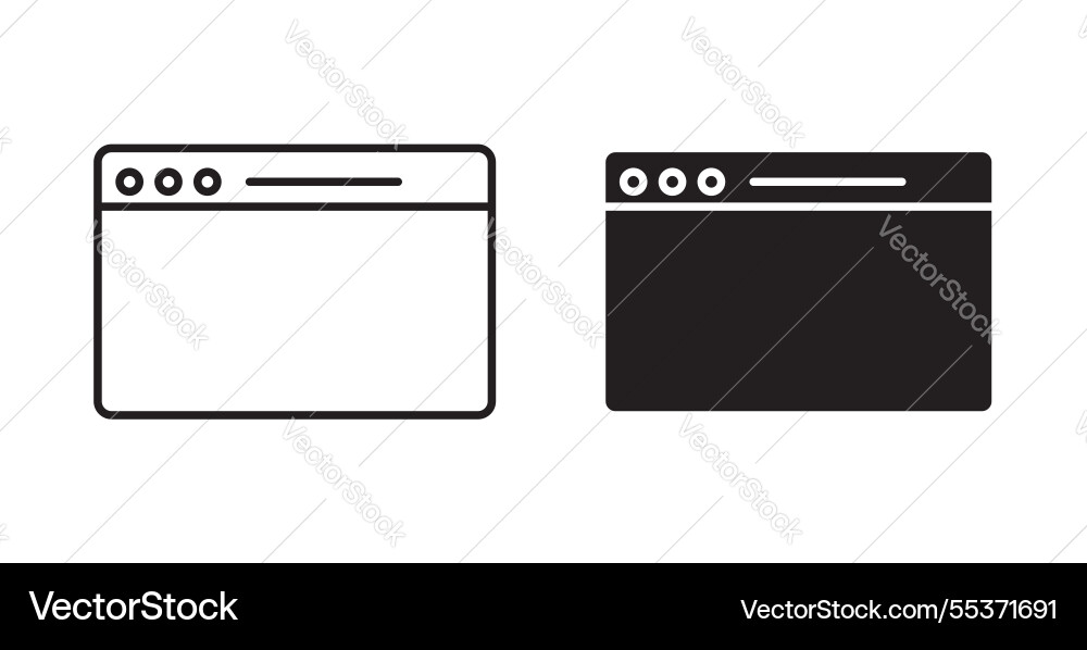 Browser icon set in thin line for web Browser icon set in thin line for web vector image