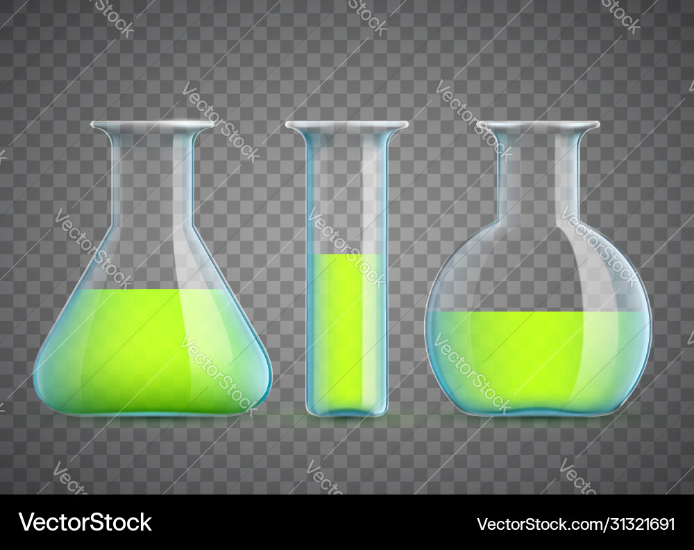 Chemical laboratory flask with green liquid Chemical laboratory flask with green liquid vector image