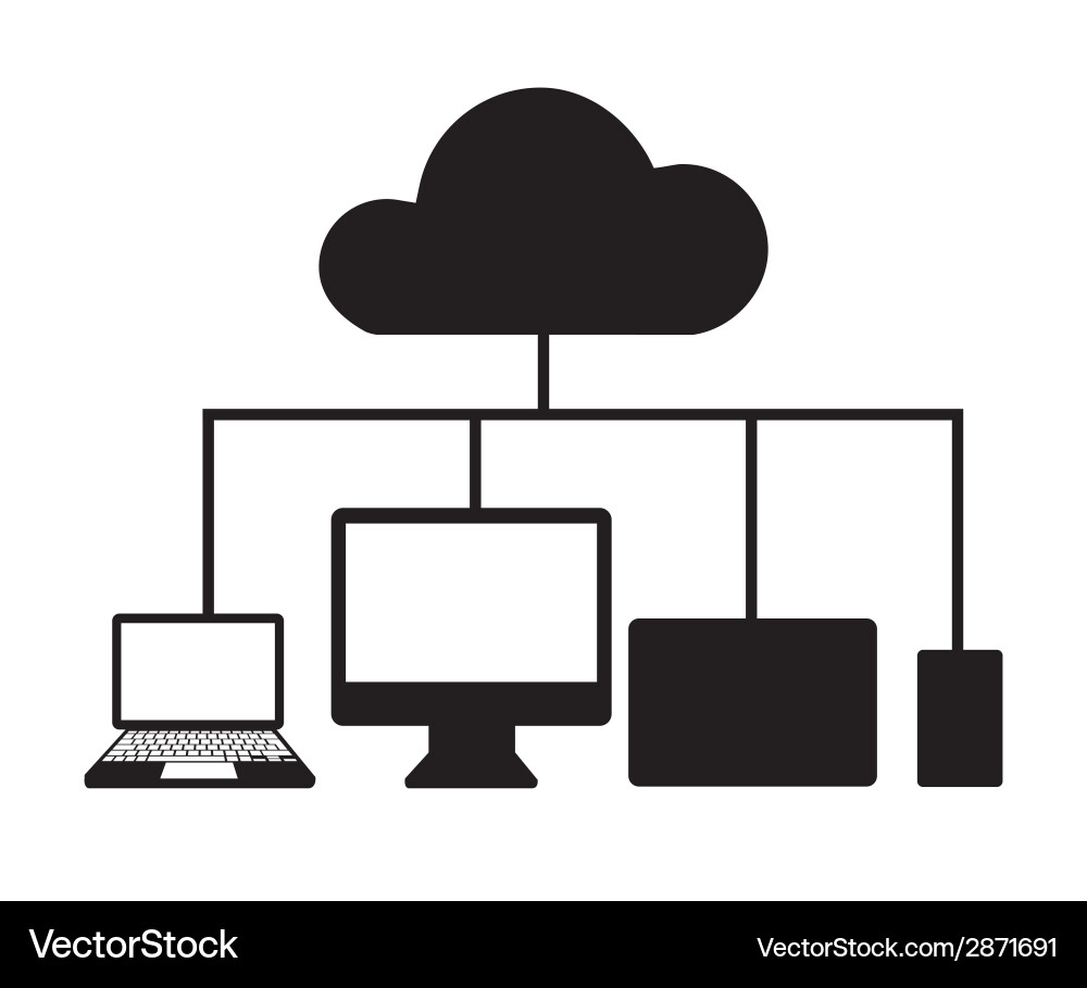 Clouds computing over white background Vector Image