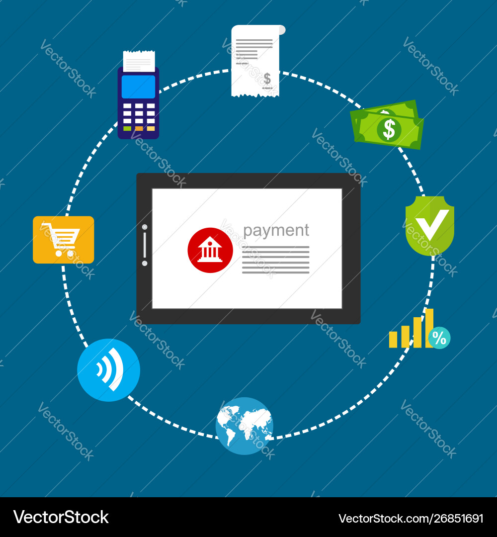 Concept online and mobile payments for web page vector image