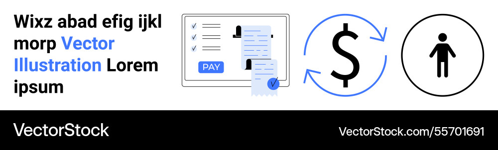 Digital payment process with currency symbol user vector image