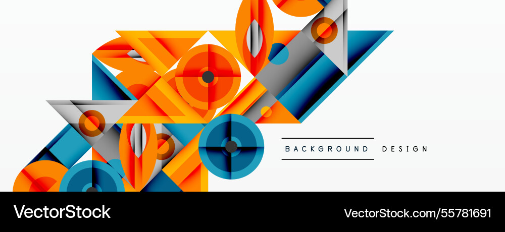 Geometric abstract composition with intersecting Vector Image