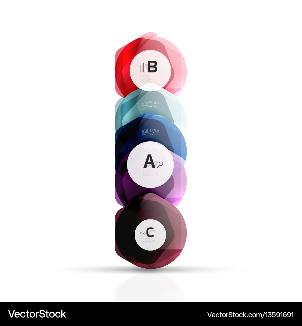 Glass glossy shiny hexagon web elements Vector Image