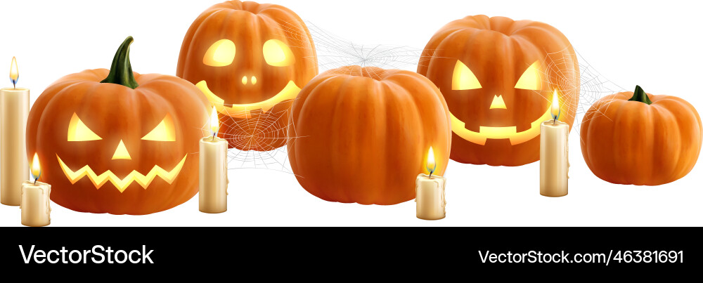 Halloween realistic composition Royalty Free Vector Image
