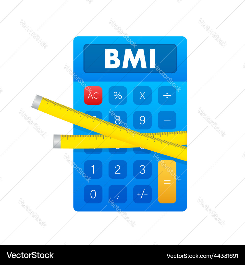 Indikator bmi on scale chart concept icon vector image