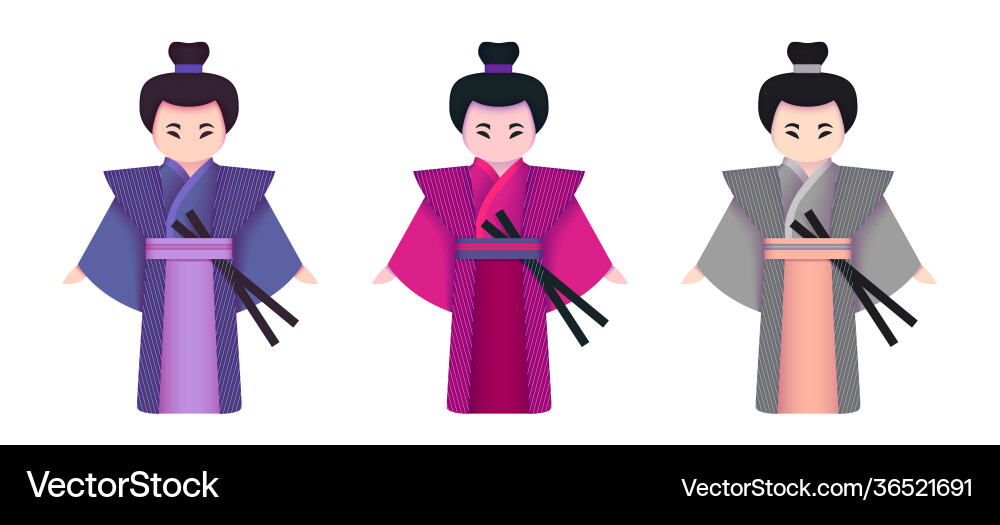 Japanische Männer in kimono traditionelle Kleidung Japanische Männer in kimono traditionelle Kleidung vektorbild