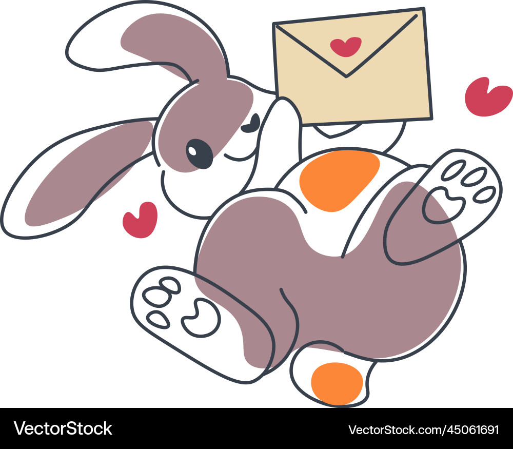Kaninchen mit Umschlag Herz Liebe Buchstaben Kaninchen mit Umschlag Herz Liebe Buchstaben vektorbild