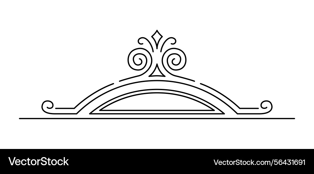 Line curl element modern decorative linear Line curl element modern decorative linear vector image